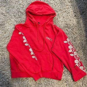 Obey Thorns Red Rose Hoodie